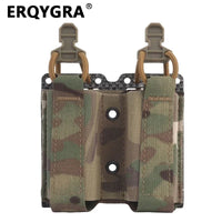 ERQYGRA Tactical Double Elastic Mag Pouch Pistol Molle System Paintball Shooting Accessories Waist Bag Holster Hunting Wargame