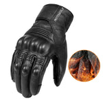 Real Leather Motorcycle Gloves Waterproof Windproof Winter Warm Riding Gloves Touch Operate Full Finger Gloves Fist Palm Protect