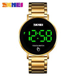 Skmei Male Touch Screen LED Light Display 3bar Waterproof Stainless Steel Strap Montre Homme Fashion Men Digital Watch 1550