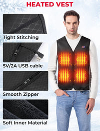 KEMIMOTO Motorcycle Heated Vest Men's Heated Vest With 8 Heating Zone USB Electric Heating Vest For Skiing Fishing Outdoor