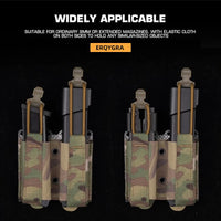 ERQYGRA Tactical Double Elastic Mag Pouch Pistol Molle System Paintball Shooting Accessories Waist Bag Holster Hunting Wargame