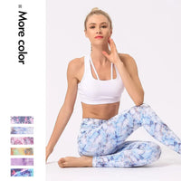 Fitness Tie Dye LuLu With Logo Yoga Pants High Waist Push Up Sports Leggings Women Gym Tights Female Clothing Workout Sportswear