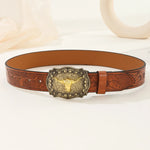 Longhorn Bull Belt Buckle Belt Vintage Western Belt Cowboy Belts For Men Western With Big Buckle Leather Belt Jeans Belt