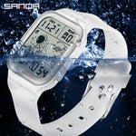 SANDA Fashion Simple Sport Watches Men Military LED Digital Watch Alarm Clock Rubber Strap Waterproof Wristwatch Relogio