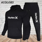 2023 Men's Hurley Hooded Tracksuits Autumn and Winter Man Pullover + Trousers Sets Clothing Male Sport Hoodies Suit S-4XL