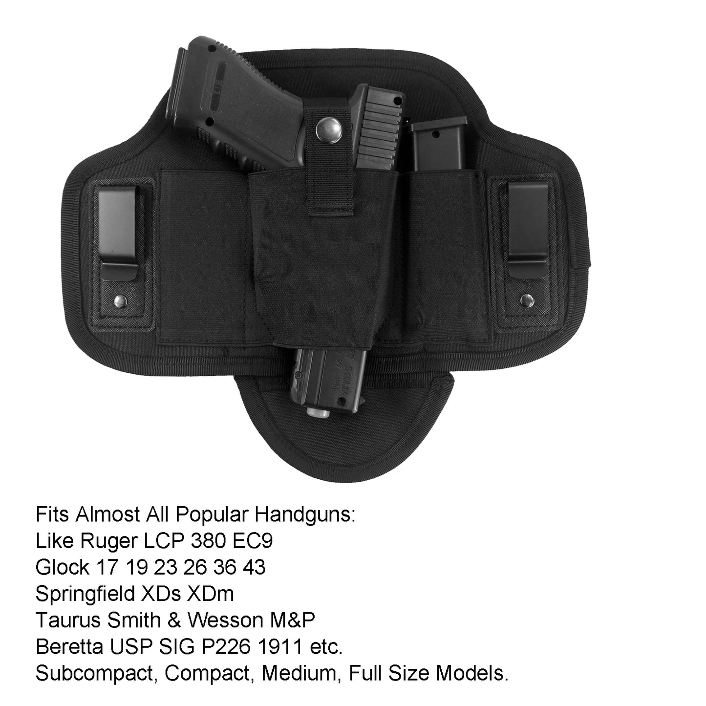 Tactical Pancake Gun Holster IWB Right left Hand Fit: Glock19 17 23 32 26 27 33 30 42 43 P238 M&P Shield XDs Taurus PT11