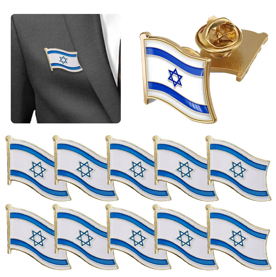 Israel Flag Creative Brooch Aesthetic Decorative Pin Stylish Jewelry Brooch Israel Map Flag for Backpack Sling Bag Clothes