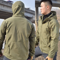 HAN WILD Hunting Jackets Soft Military Tactical Jacket Man Combat Waterproof Fleece Men Clothing Multicam Coat Windbreakers 5XL