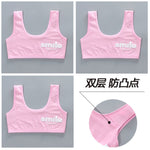 3pcs/Lot Girl Racerback Cotton Sport Training Bra Letter Print Solid Color Wide Strap Underwear