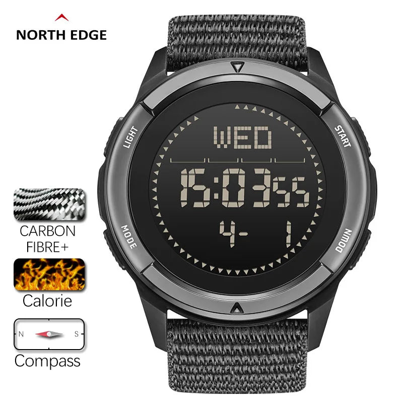 Outdoor Sports Watch For Men Swimming Metronome Compass Waterproof Carbon Fiber Case Nylon Strap Men Watch Relogios Masculino