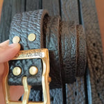 3.8CM Thicken Private Customized Handmade Leather Belt Men Western Cowboy Belt for Jeans  Wide 7 Holes Gift Box Packaging