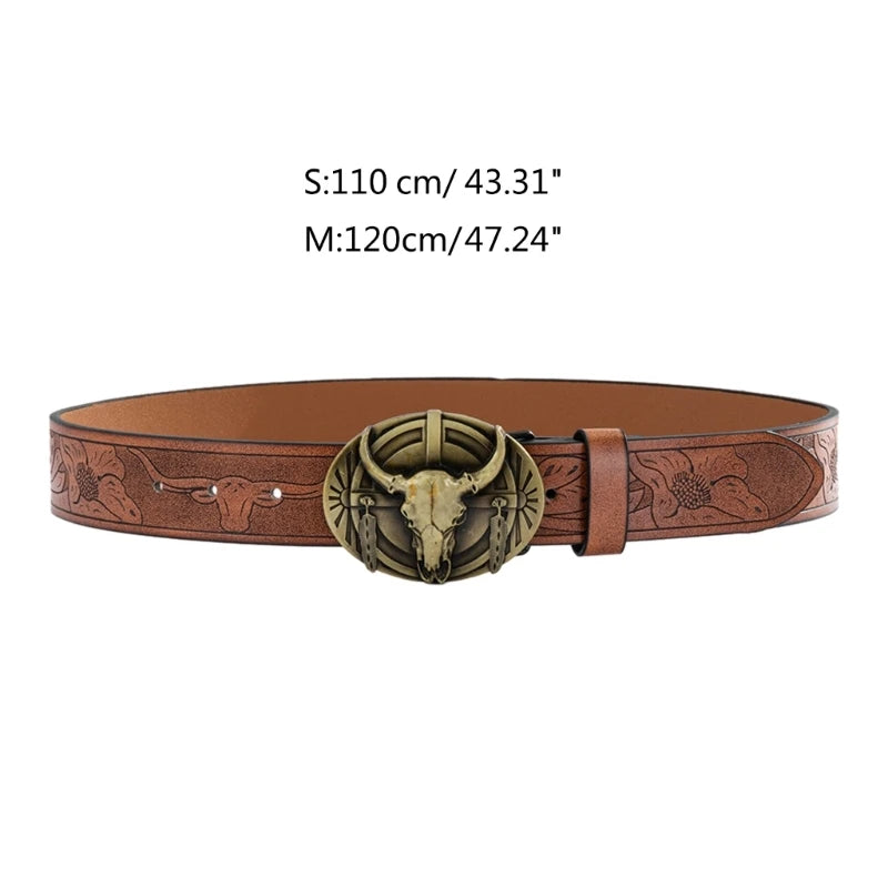 Oval Buckle Belt Men Women Unisex Western Cowboy Belt Fashion Teenager Waistband Drop Shipping