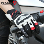 Vemar Motorcycle Leather Glove Racing Carbon Fiber Summer Men Touchscreen Moto Motocross Gloves Motorbike Riding Protective Gear