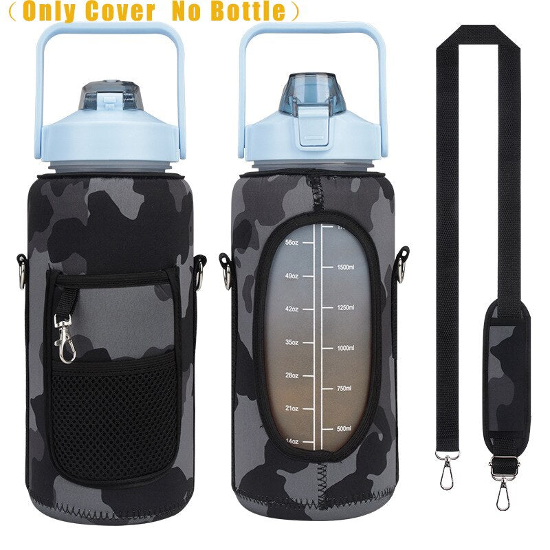 2L Water Bottle Cover Insulator Sleeve Bag Tumbler Bottle Case Bag With Strap Portable For Camping Outdoor Sports Drinkware Bag