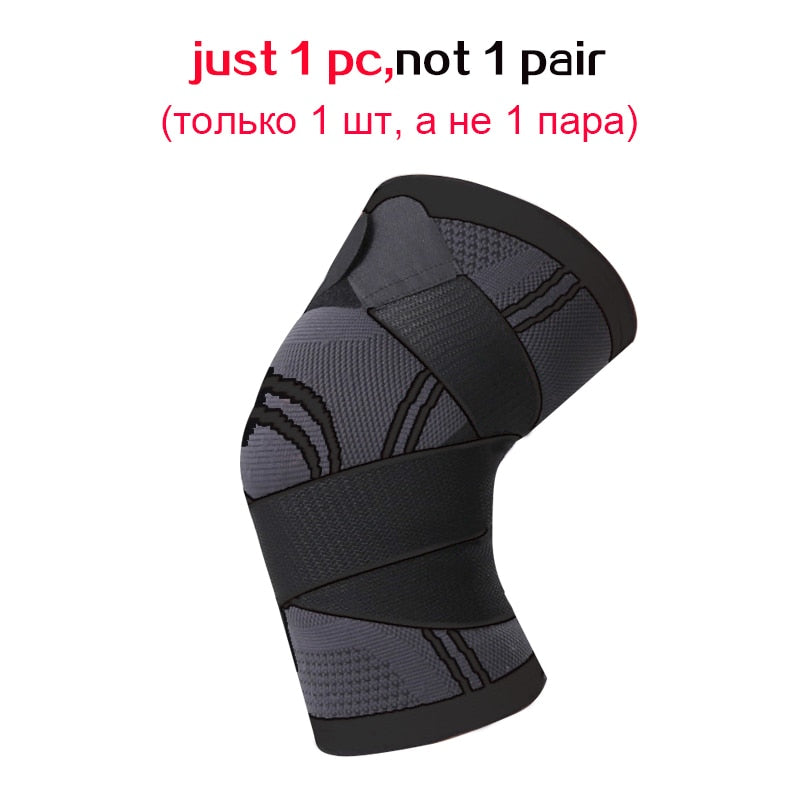 1PC Sports Fitness Knee Pads Men Pressurized Elastic Kneepad Support Bandage Fitness Gear Basketball Volleyball Brace Protector