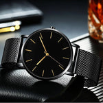 Men Watch Magnetic Bracelet Ultra Thin Quartz Watch Men Slim Mesh Steel Waterproof Sport Watch Black Relogio Masculino