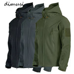 DIMUSI זכר צבאי כריש עור SoftShell מפציץ מעילי גברים טקטי עמיד לרוח ז'קט עמיד למים גברים צבא מעילי קרב ביגוד