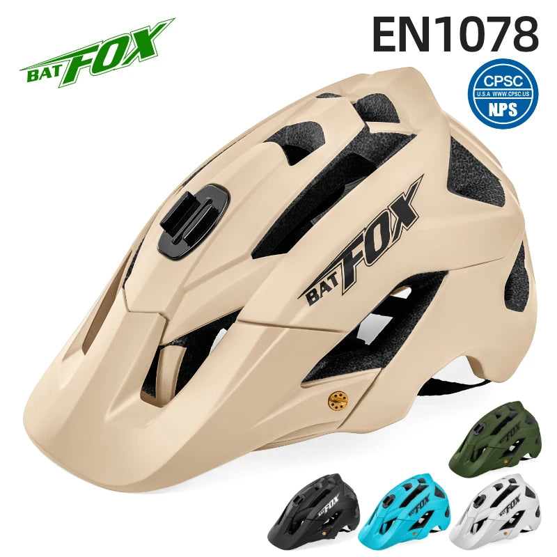 BATFOX MTB קסדת אופניים מעוצבת באופן אינטגרלי קסדת אופני כביש הרים קסדת ספורט מרוצי רכיבה קסדת רכיבה על אופניים לגברים נשים 5002