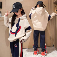 Girls Spring Autumn Winter 2pcs Casual Cotton Hoodie+pants Sports Suits Teenage Kids Korean Style Outfits Children Clothing Sets