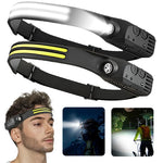 LED Sensor Headlamp USB Rechargeable XPE+COB Headlight for Fishing Lantern Led Head Torch Camping Search Light Head Flashlight