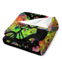 Extreme Sports BMX Bike Coloured Splash Illustration Throw Blanket Bed linens Camping Blanket