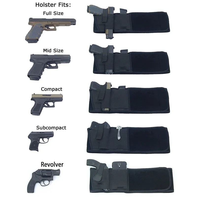 Tactical Belt Holster Military Pistol Holsters Elastic Wide Belt Outdoor Hunting Portable Hidden Gun Holster Universal Glock