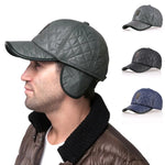 1 pcs Winter Genuine Leather Men'S Baseball Caps Warm Hat With Ear Thick Winter Hat Women'S Hat Fashion All-Match Hat Men