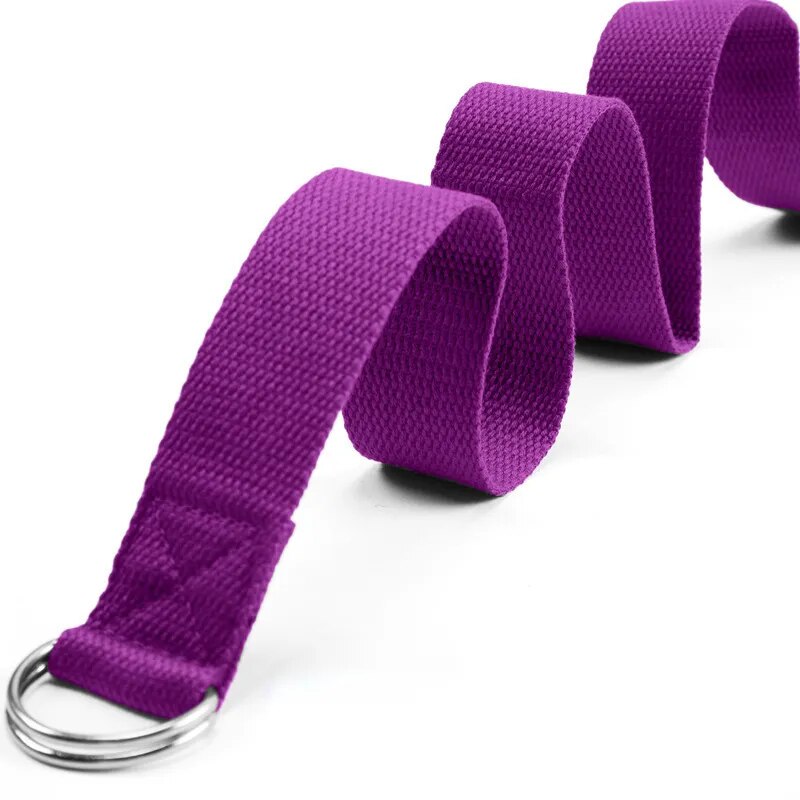 1.8mx3.8cm Yoga Strap Durable Cotton Exercise Straps Adjustable D-Ring Buckle Gives Flexibility for Yoga Stretching Pilates