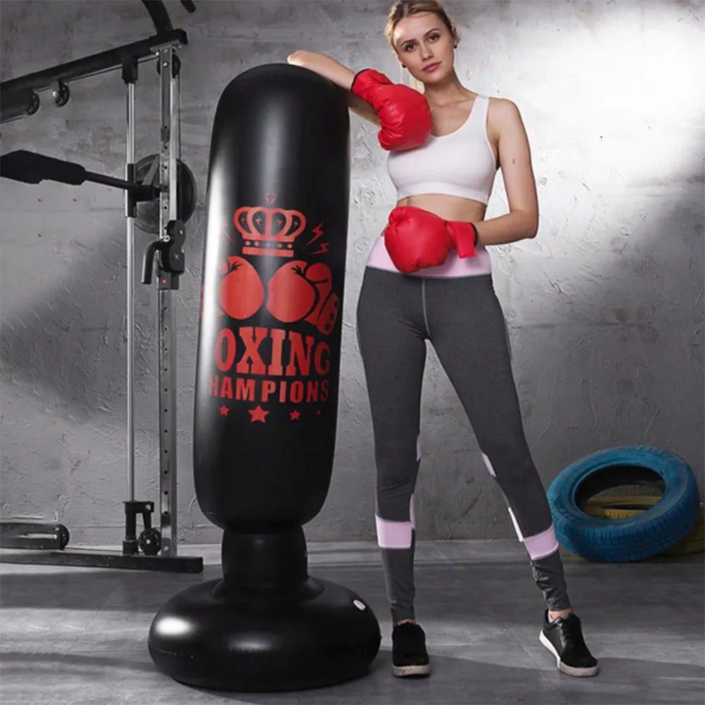 1.6M Inflatable Boxing Punching Bag for Adult Fitness Sports Boxing Equipment Sandbag Boxing Training Column Stress Relief Bag