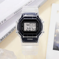 Sports Electronic Watch Men and Women Square Junior High School High School Students Black Gray LED Digital Watches