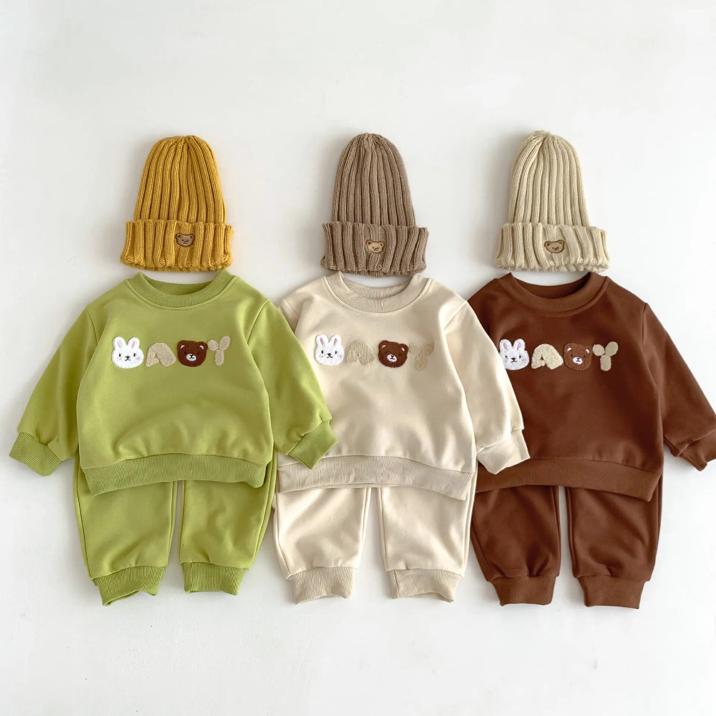 Autumn Baby Boy Girl Tricot Babies Clothes Wholesale Sweatshirt Cotton Long Sleeve Suit Kids Baby Outfit Set New Born Item Stuff