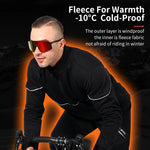 WEST BIKING Winter Men's Cycling Outfit Fleece Warm MTB Jacket Reflective Cycling Sportwear Jerseys Pant Suit Thermal Sport Gear