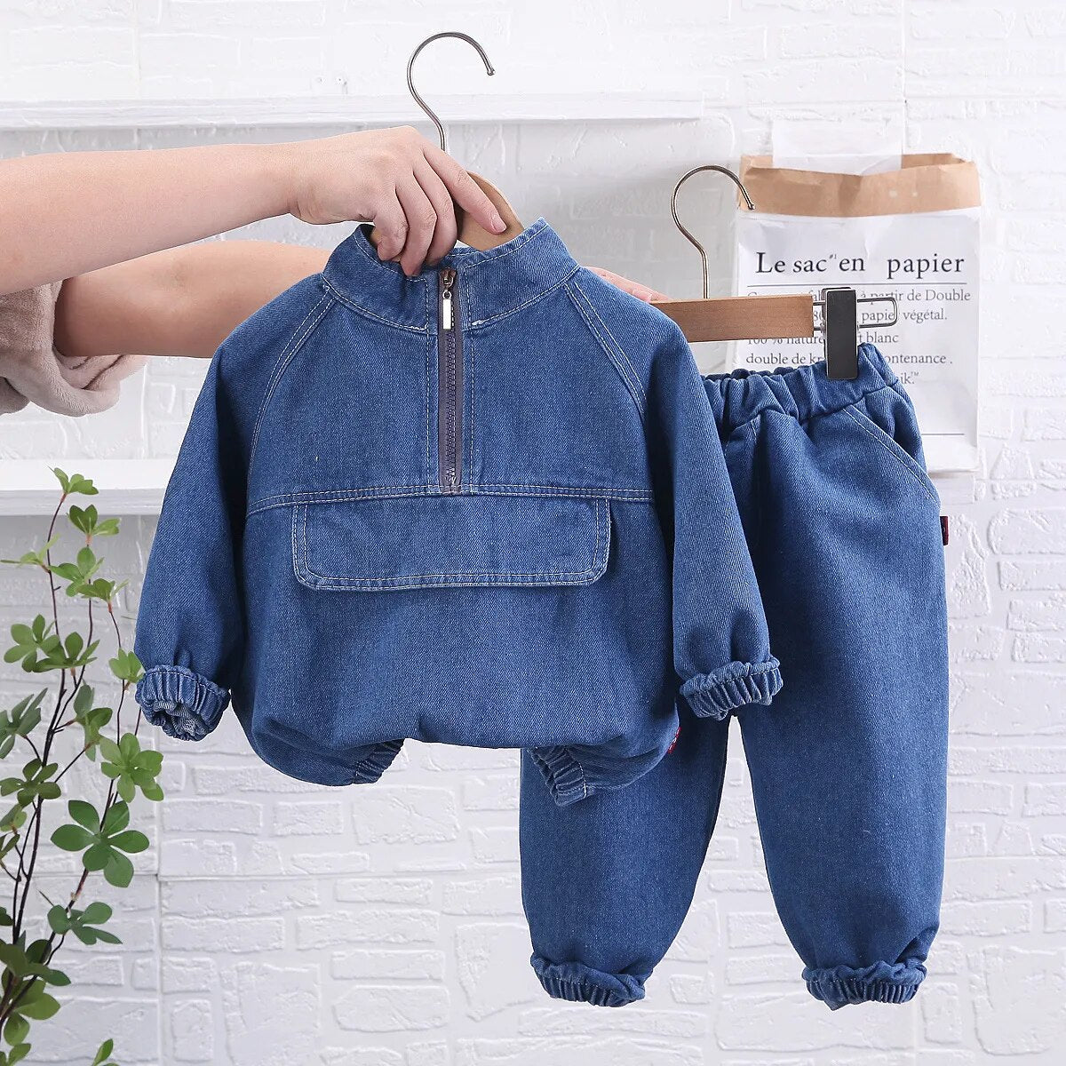 2023 Spring Autumn Children Clothes Boys Suit Denim Cartoon coat+ Jeans Pants 2Pcs/Set Infant Casual Outfits Kids Sportswear