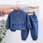 2023 Spring Autumn Children Clothes Boys Suit Denim Cartoon coat+ Jeans Pants 2Pcs/Set Infant Casual Outfits Kids Sportswear