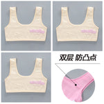 3pcs/Lot Girl Racerback Cotton Sport Training Bra Letter Print Solid Color Wide Strap Underwear