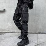 Multi-pockets Ribbons Bandage Tactical Techwear Cargo Pants Mens Harajuku Punk Hip Hop Joggers Pantalons Casual Streetwear