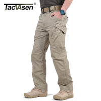 TACVASEN IX9 City Tactical Pants Mens Multi Pockets Cargo מכנסיים מכנסיים כותנה קרביים מכנסי משטרה מזדמנים מכנסיים עבודה לטיולים זכר