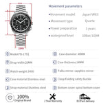 PAGANI DESIGN 2024 New Men's Watches Top Luxury Quartz Watch For Men Auto Date Speed Chronograph AR Sapphire Mirror Wrist watch