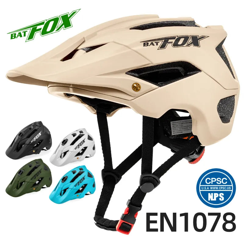 BATFOX MTB קסדת אופניים מעוצבת באופן אינטגרלי קסדת אופני כביש הרים קסדת ספורט מרוצי רכיבה קסדת רכיבה על אופניים לגברים נשים 5002