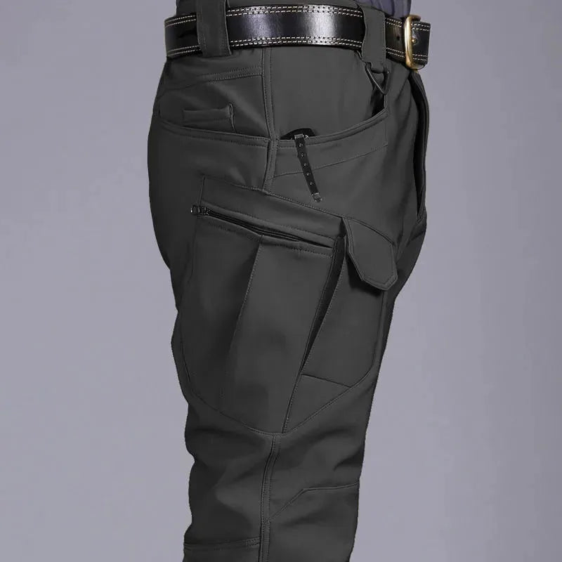 Multi-Pocket Men's Tactical Pants Military Sharkskin Softshell Autumn Winter Fleece Training Pants Camouflage Work Pant