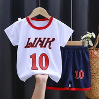 Kruleepo Children Summer Basketball Tracksuit Jersey Clothes Sets Baby Boys Kids Girls Sleeveless Vest Shorts Clothing Suits