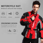 DUHAN Motorcycle Jacket & Pants Set Men's Moto Cycling Suit Waterproof Keep Warm Liner Motocross Jacket Body Protector Winter