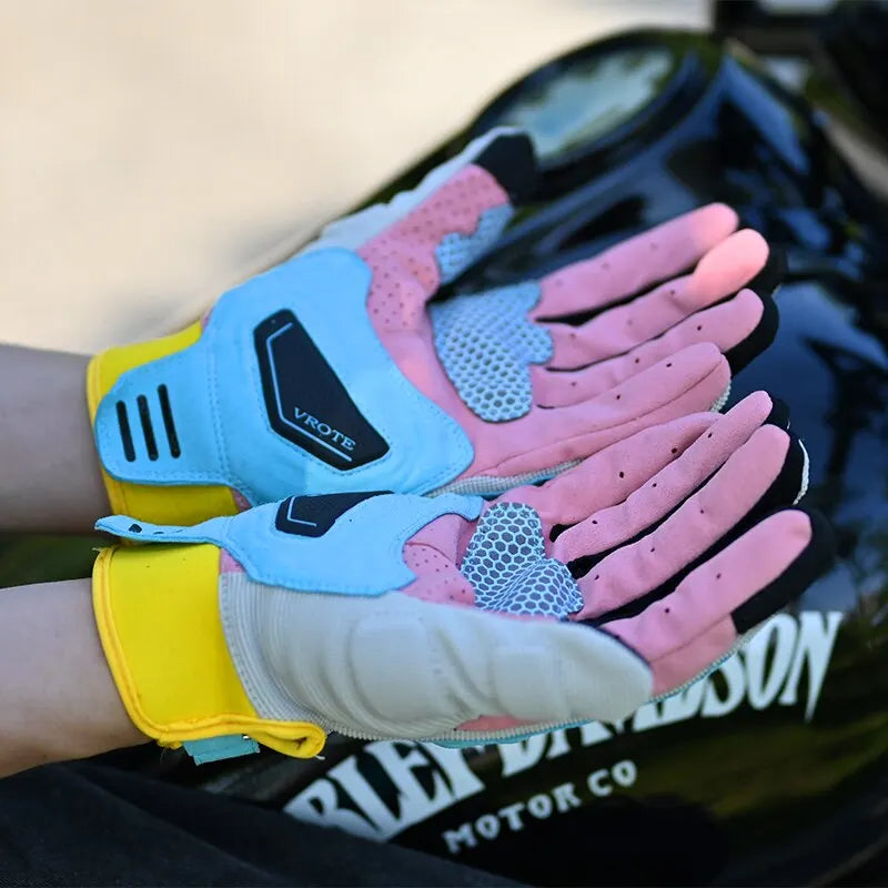 Motorcycle Gloves Touch Screen Men Women MTB Bike Gloves Running Fitness Gym Riding Motorcycle Bicycle Gloves Macaron Color