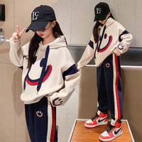 Girls Spring Autumn Winter 2pcs Casual Cotton Hoodie+pants Sports Suits Teenage Kids Korean Style Outfits Children Clothing Sets