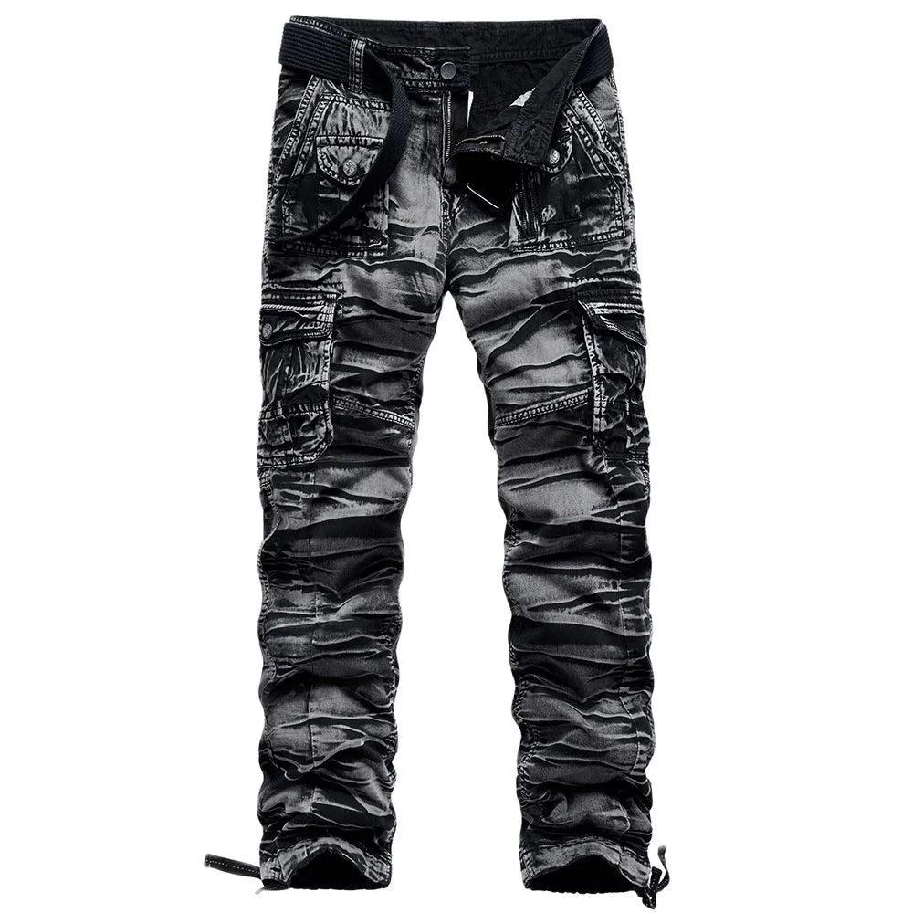 100% Cotton Camo Cargo Pants Mens Multi-Pocket Outdor Military Trousers Fashion Casual Tactical Training Pants Pantalones Hombre