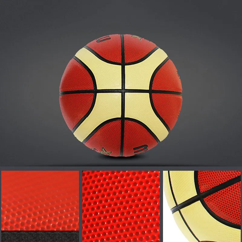 Molten Basketball Ball XJ1000 Official Size 7/6/5 PU Leather for Outdoor Indoor Match Training Men Women Teenager Baloncesto