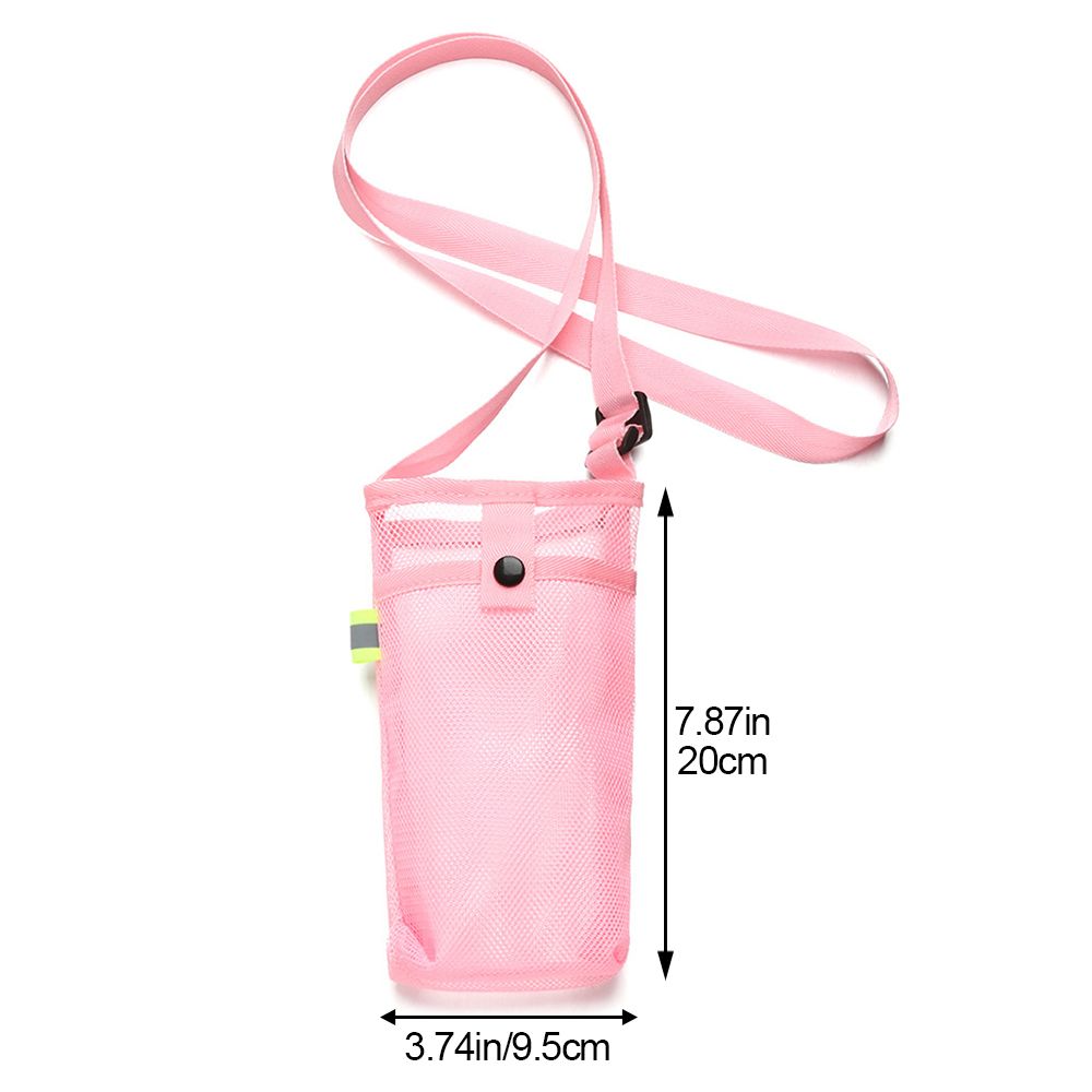 Portable Sport Water Bottle Cover Mesh Cup Sleeve Pouch With Strap Mobile Phone Bag Visible Bag Outdoor Camping Accessories