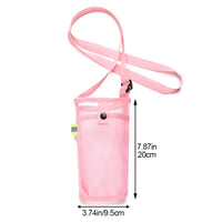 Portable Sport Water Bottle Cover Mesh Cup Sleeve Pouch With Strap Mobile Phone Bag Visible Bag Outdoor Camping Accessories