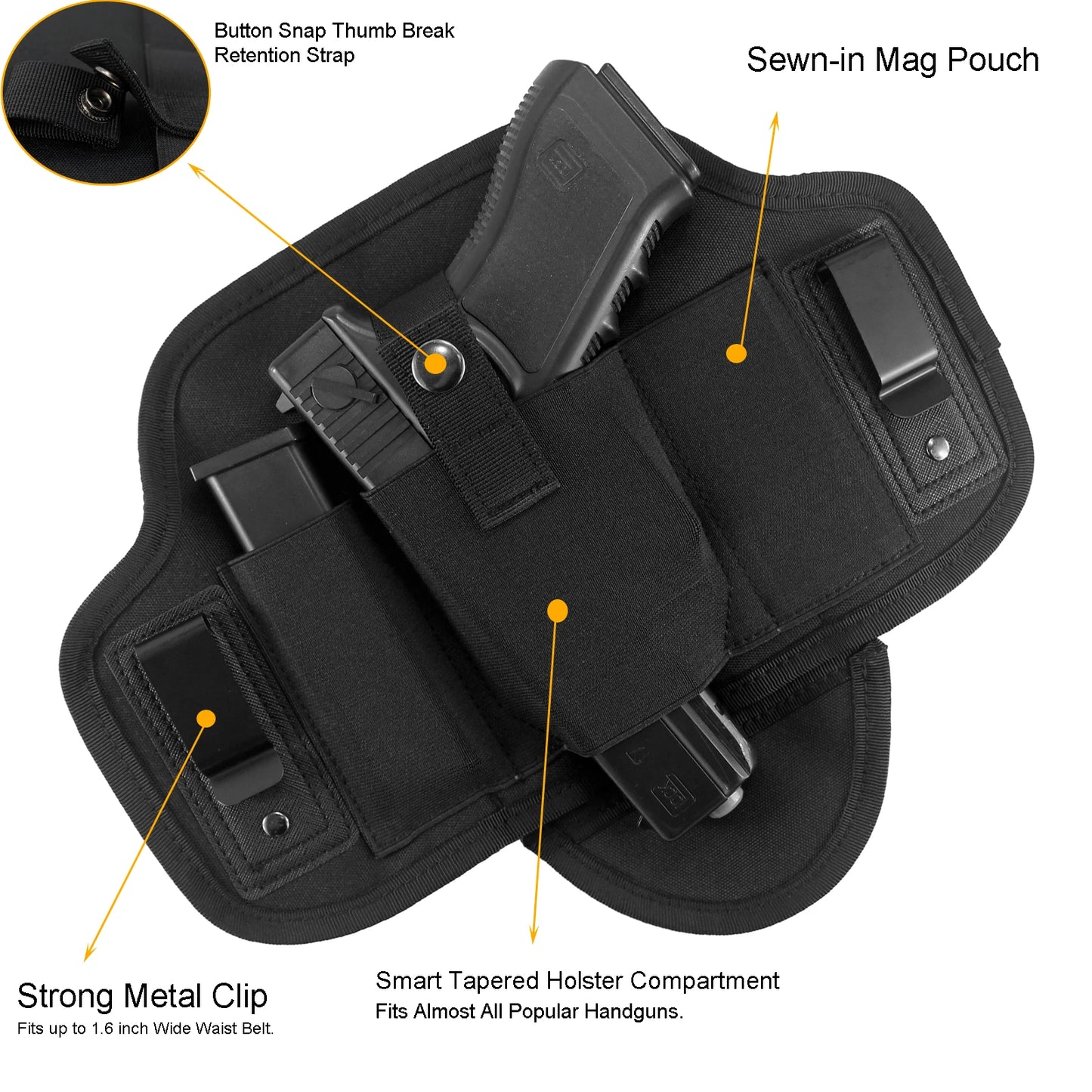 Tactical Pancake Gun Holster IWB Right left Hand Fit: Glock19 17 23 32 26 27 33 30 42 43 P238 M&P Shield XDs Taurus PT11