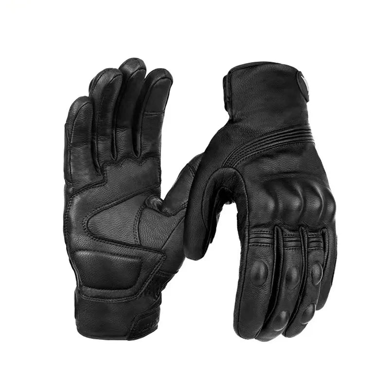 Winter Motorcycle Gloves Leather Men Women Warm Inner Windproof Touch Screen Genuine Leather Gants Luvas Guantes Motorbike ATV